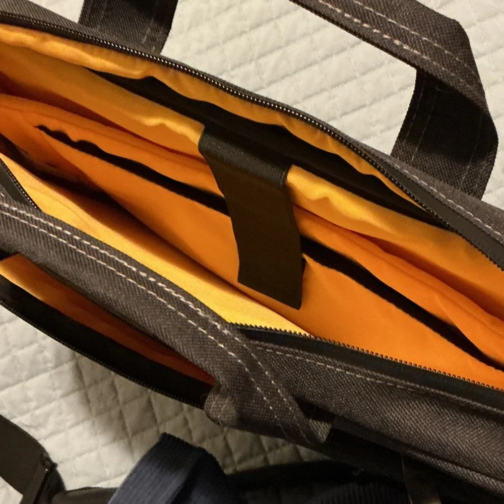 Grey Canvas Laptop Briefcase Bag